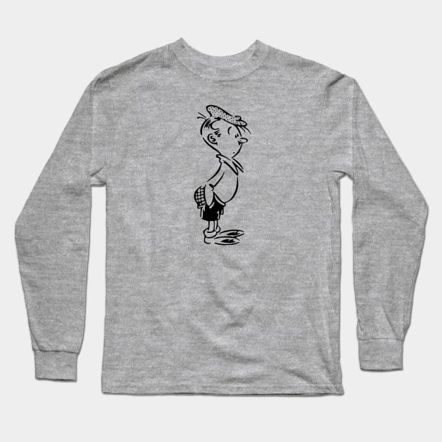 Cartoon Boy Long Sleeve T-Shirt by linesdesigns